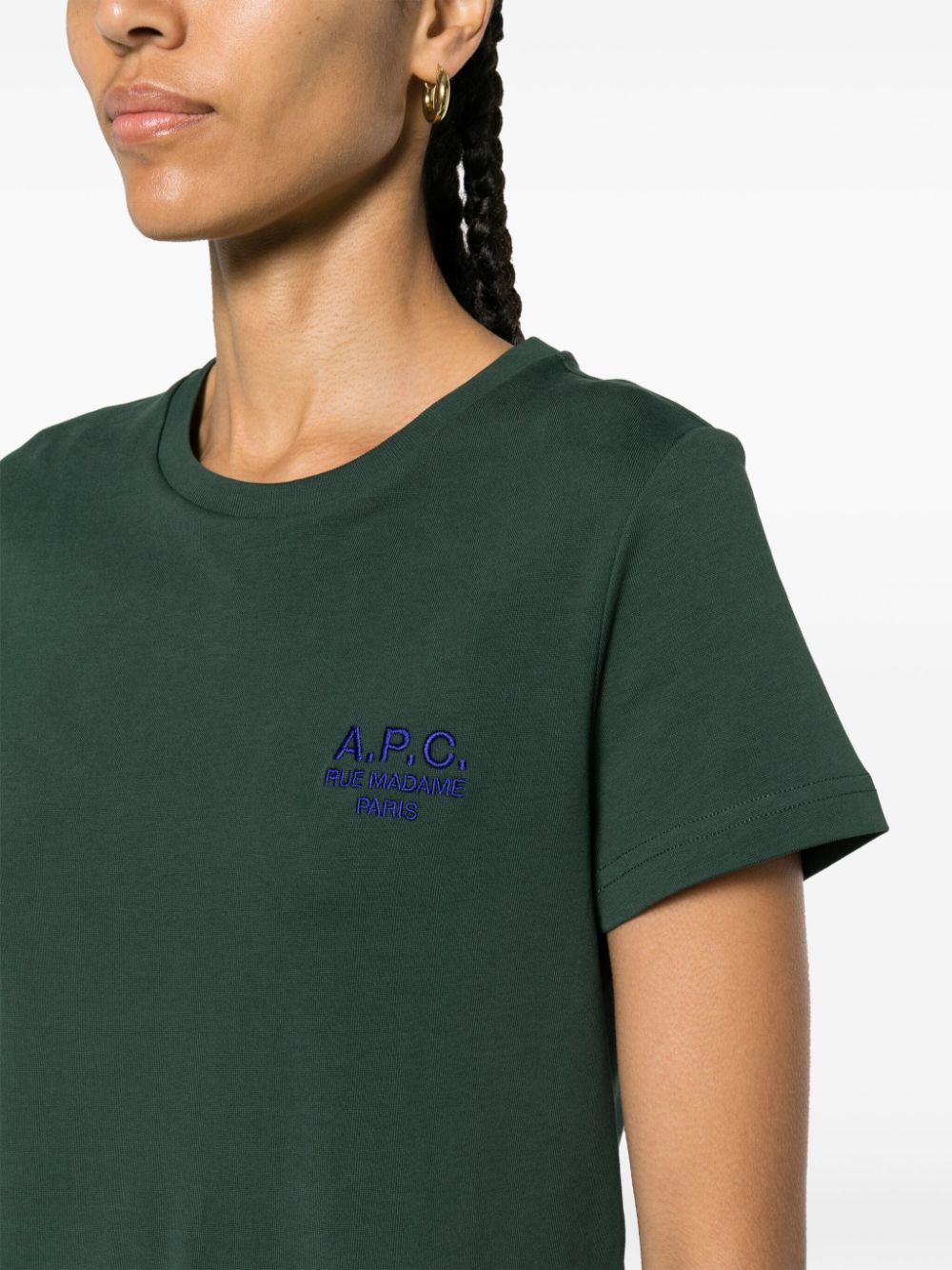 Shop Apc Denise Cotton T-shirt In Green