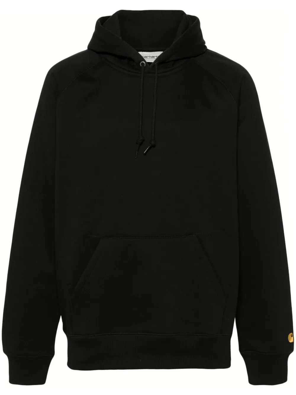 Shop Carhartt Logo-print Cotton-blend Hoodie In Black