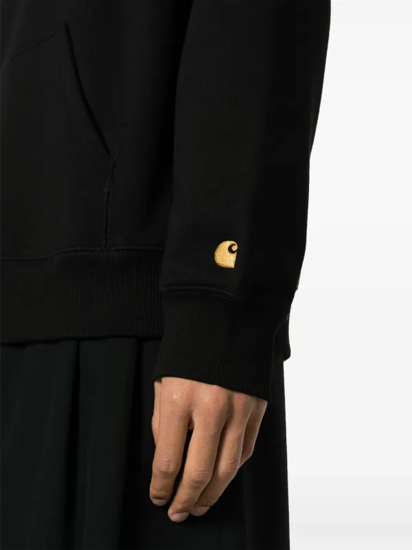 Carhartt WIP logo-print cotton-blend Hoodie | Black | FARFETCH