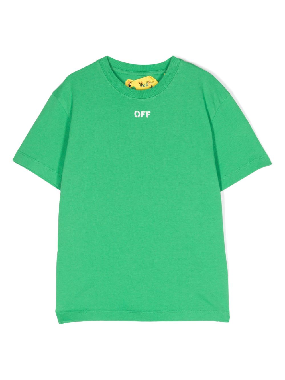 Off-white Kids' Logo-print Cotton T-shirt In Green