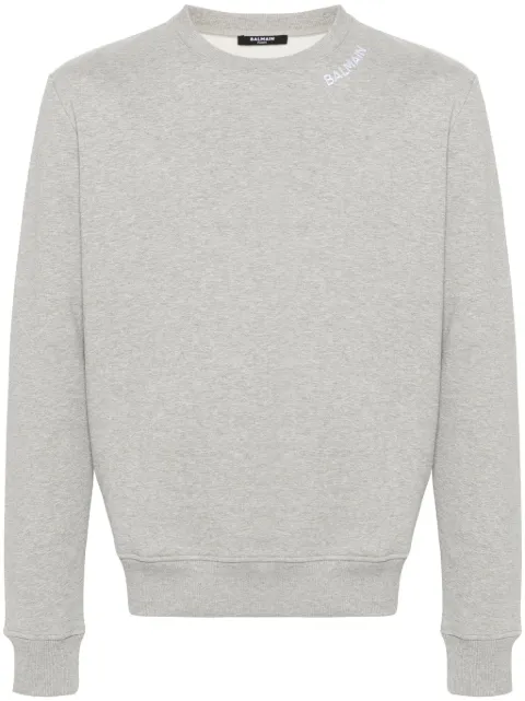 Balmain logo-embroidered cotton sweatshirt