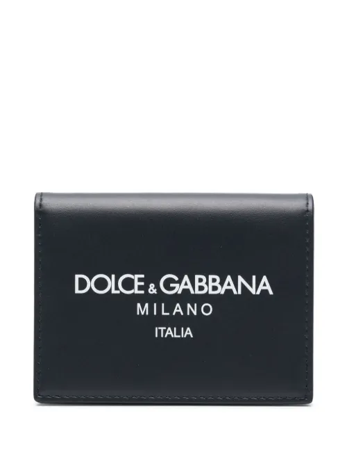Portefeuille en cuir à logo imprimé - Dolce & Gabbana - Modalova