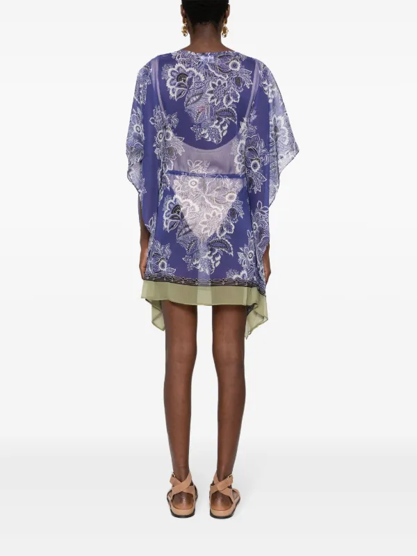 【送料&関税込】Etro Floral Printed Kaftan Dress ETRO floral-print Kaftan Dress | Blue | FARFETCH GE