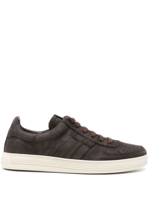 TOM FORD Radcliffe crocodile-effect nubuck sneakers Men