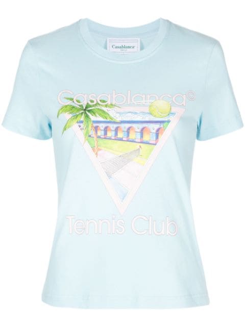 Casablanca Tennis Club-print cotton T-shirt