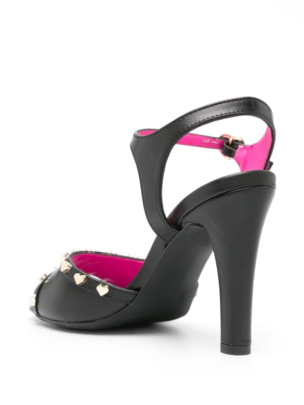 Shop Love Moschino 105mm Leather Sandals In Black