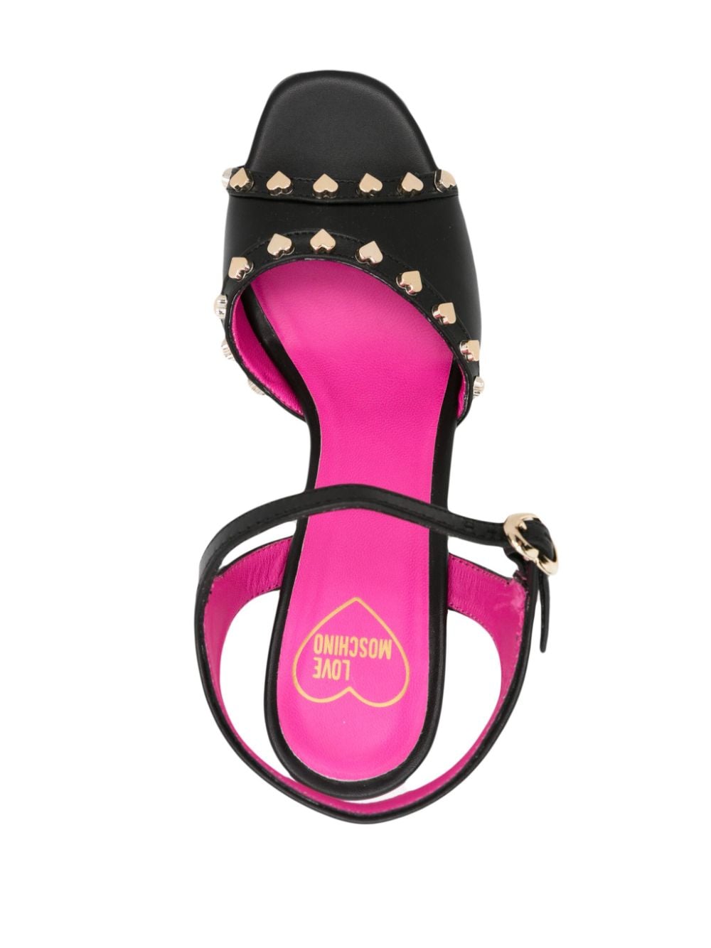 Shop Love Moschino 105mm Leather Sandals In Black