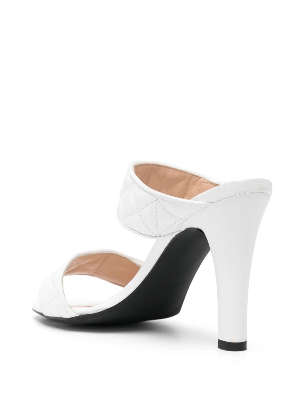 Shop Love Moschino 105mm Open-toe Leather Mules In White