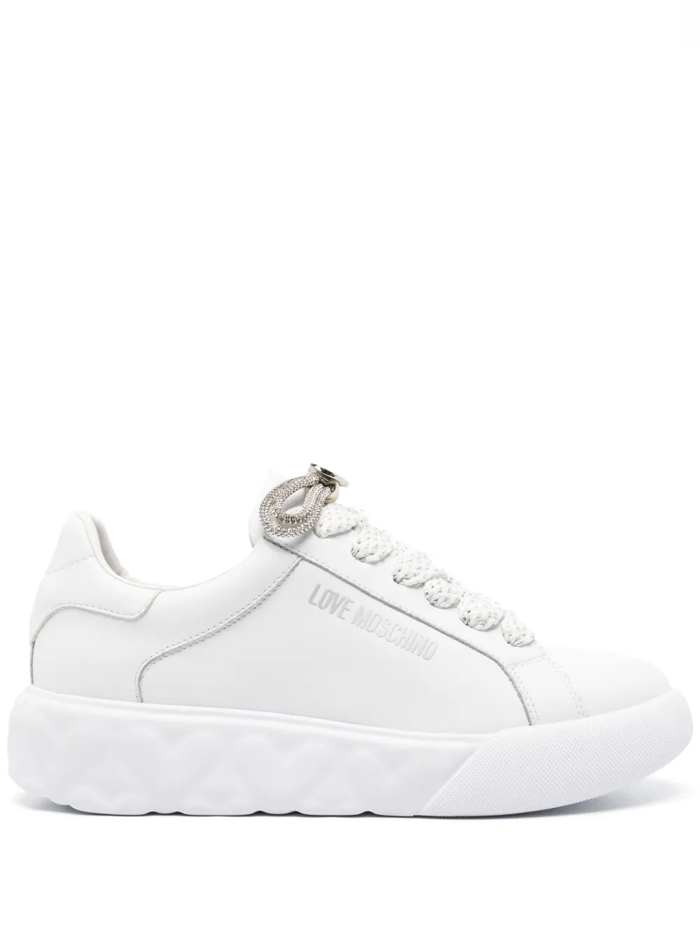 Love Moschino Leather Chunky Trainers In White