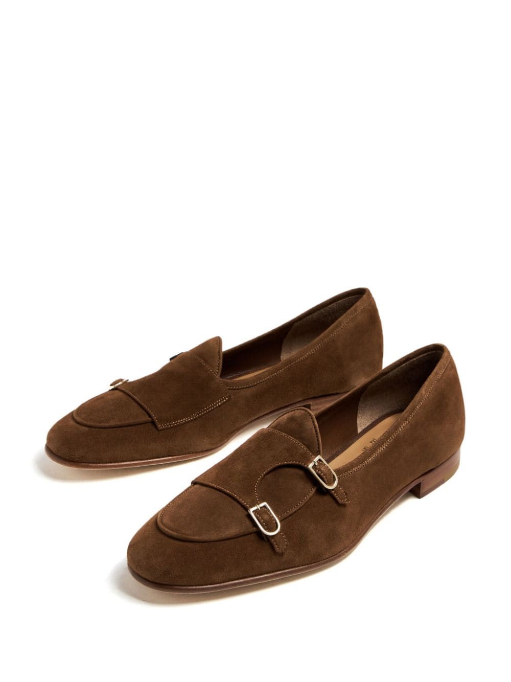 Shop Edhen Milano Brera Suede Monk Shoes In Brown