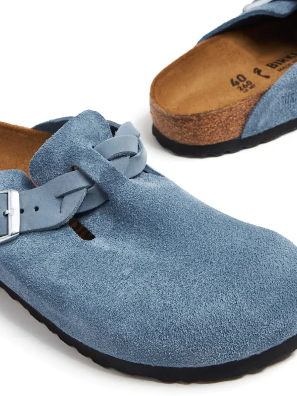 Blue suede hot sale mules