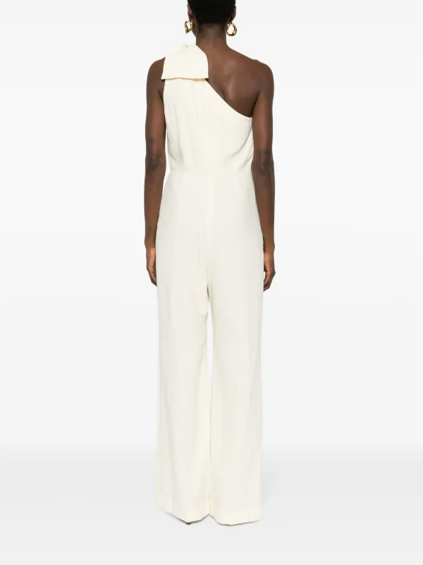 Chloe one shoulder Linen Jumpsuit Yellow FARFETCH IE