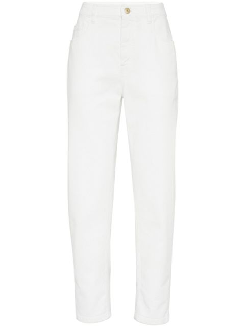 Brunello Cucinelli Monili-chain high-rise tapered jeans Women