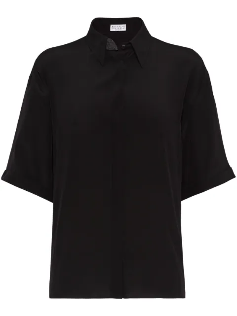 Brunello Cucinelli Monili bead-mbellished silk shirt