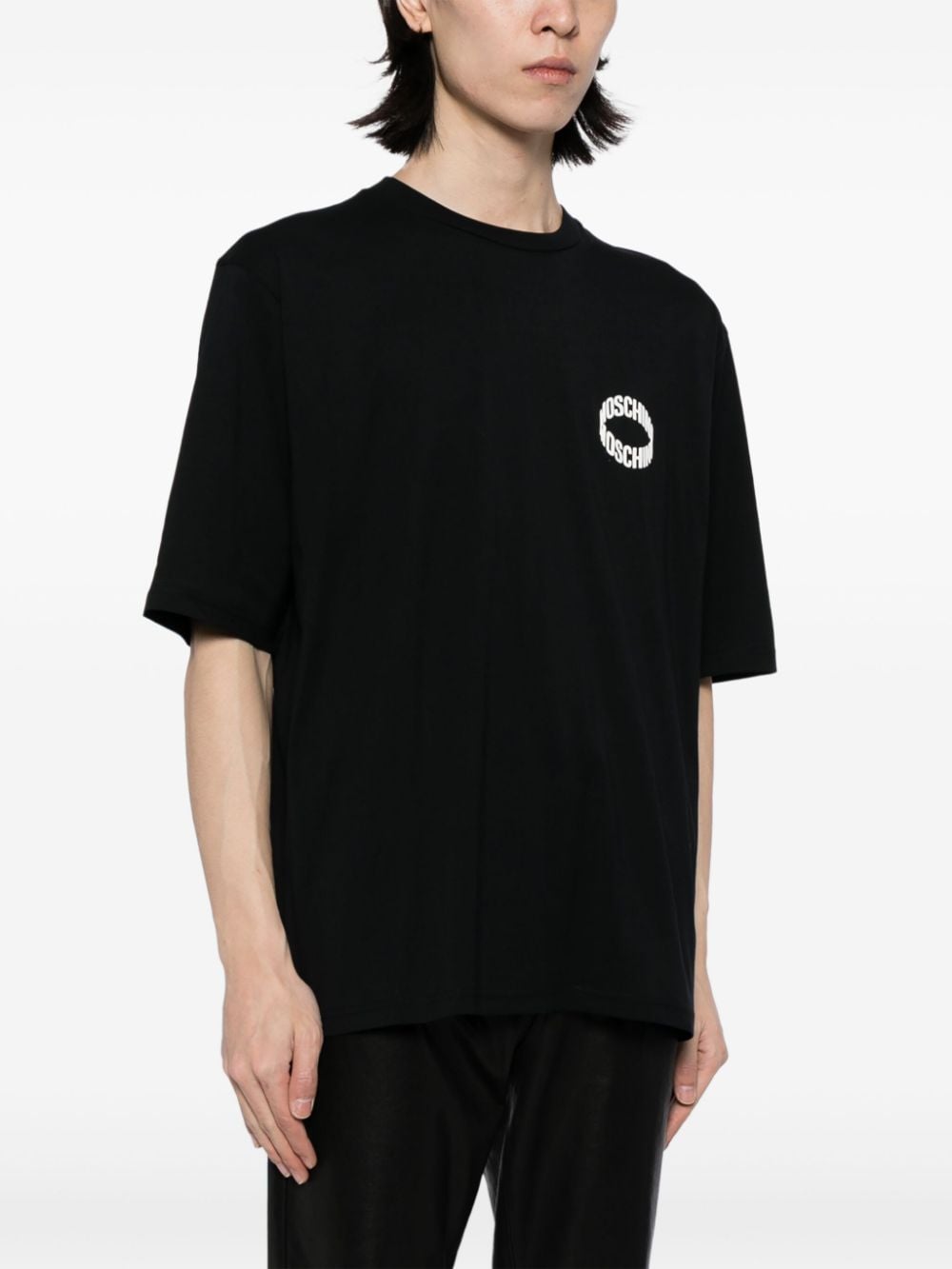 Shop Moschino Logo-print Cotton T-shirt In Black