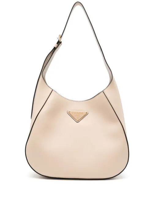 Sac porté épaule en cuir à logo triangle - Prada - Modalova