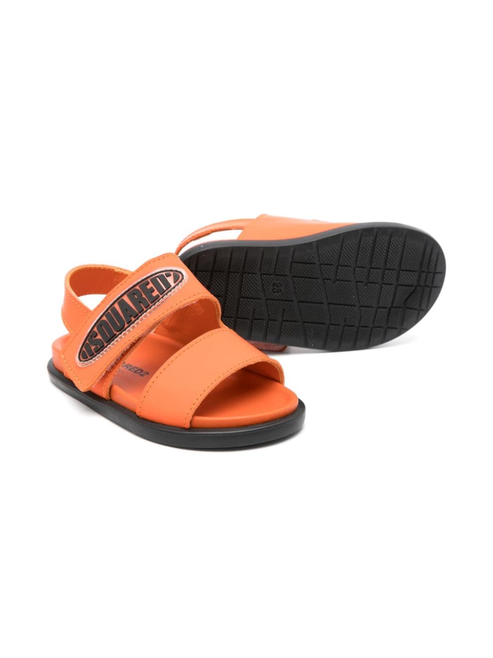 Shop Dsquared2 Logo-appliqué Slingback Sandals In 橘色
