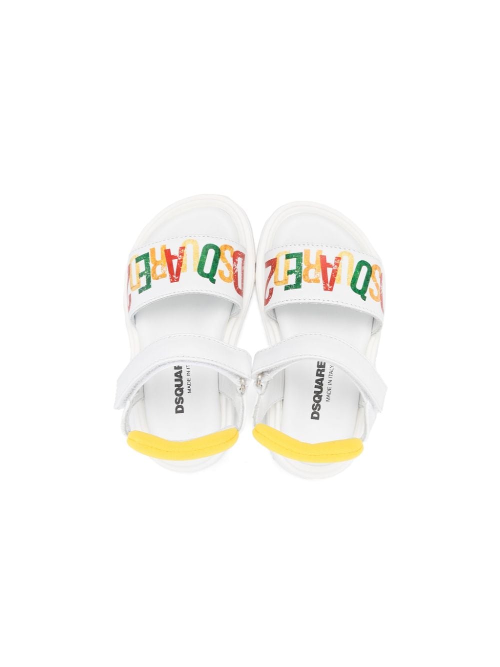 Shop Dsquared2 Logo-print Leather Sandals In White