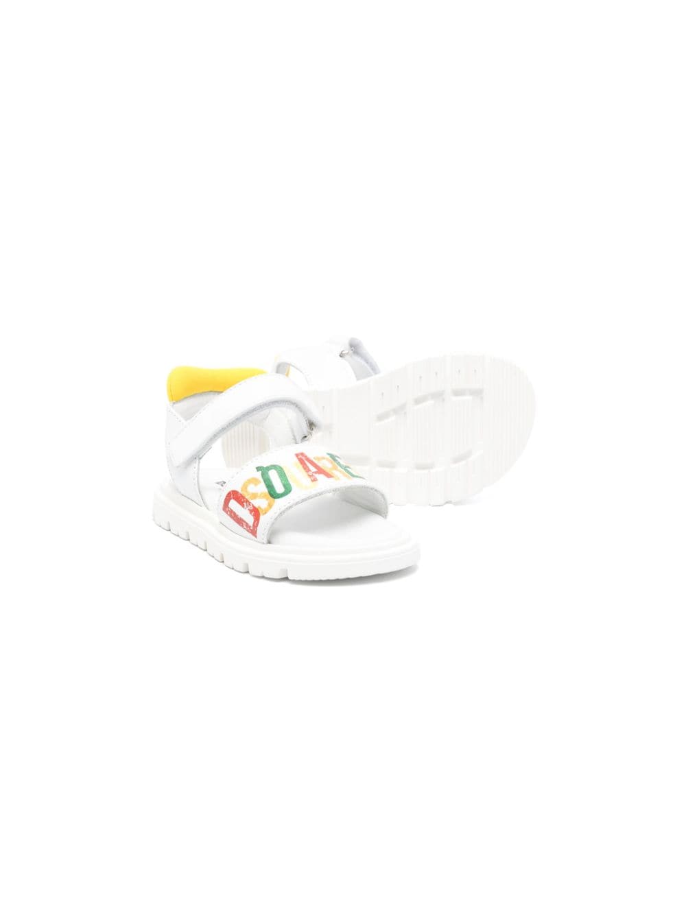 Shop Dsquared2 Logo-print Leather Sandals In White