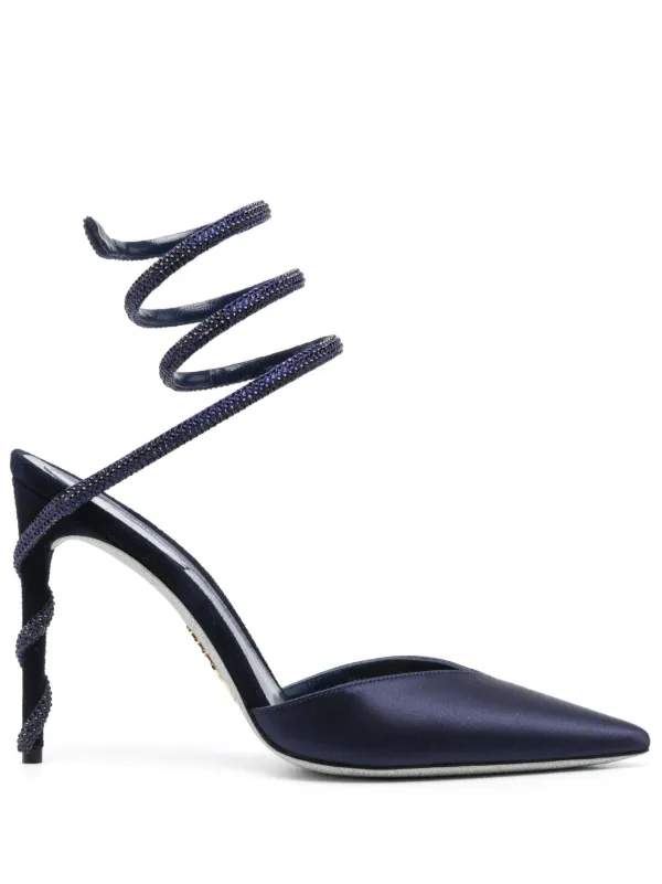 Rene Caovilla Margot 105mm Satin Pumps Blue FARFETCH PH