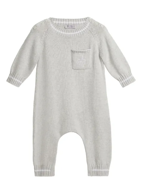 Brunello Cucinelli Kids fine-knit cotton romper