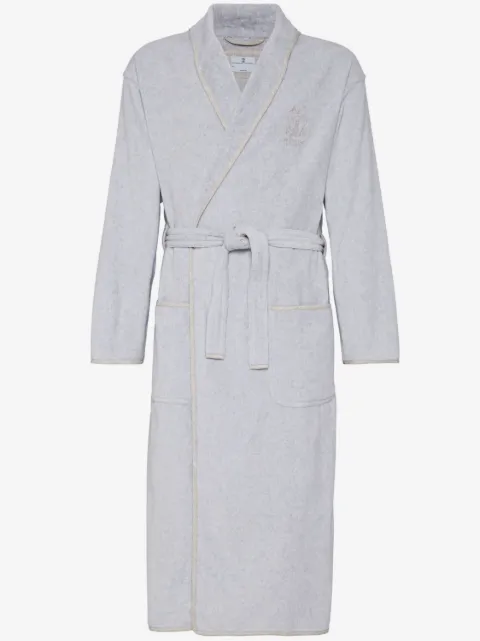 Brunello Cucinelli bata con logo bordado