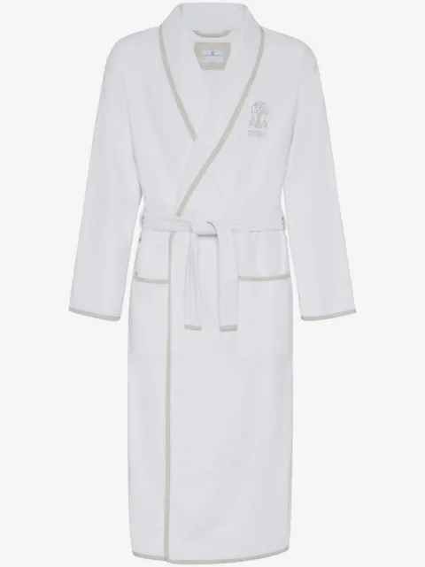 Brunello Cucinelli bata con logo bordado