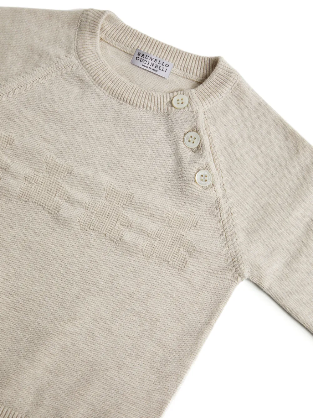 Brunello Cucinelli Kids Fijngebreide sweater Beige