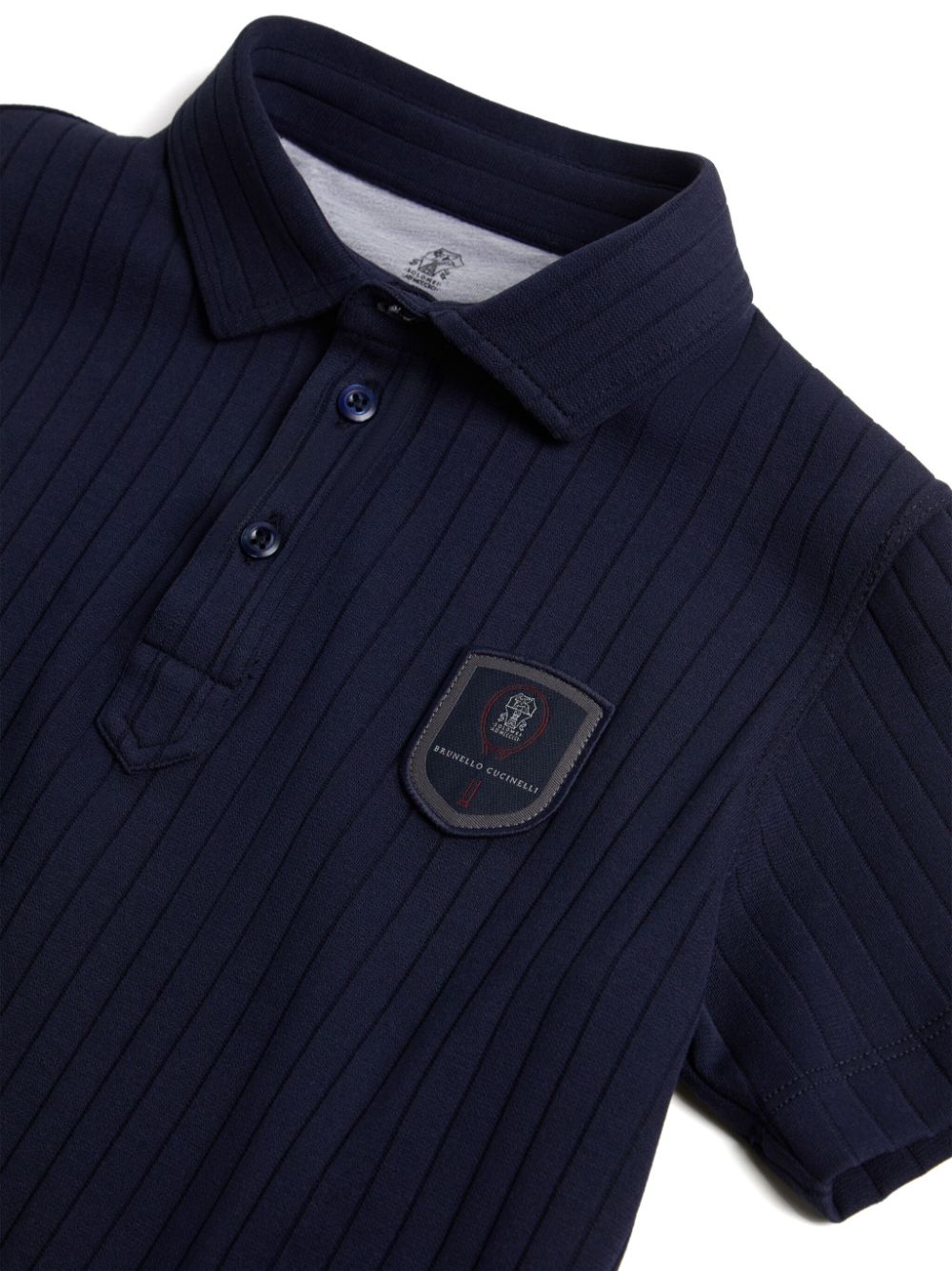 Brunello Cucinelli Kids Poloshirt met logopatch Blauw