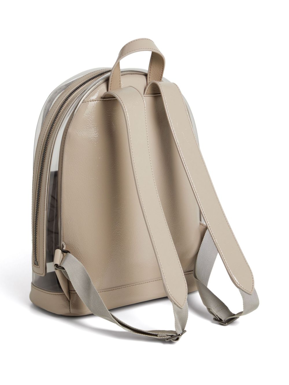 Shop Brunello Cucinelli Transparent-panel Backpack In Neutrals