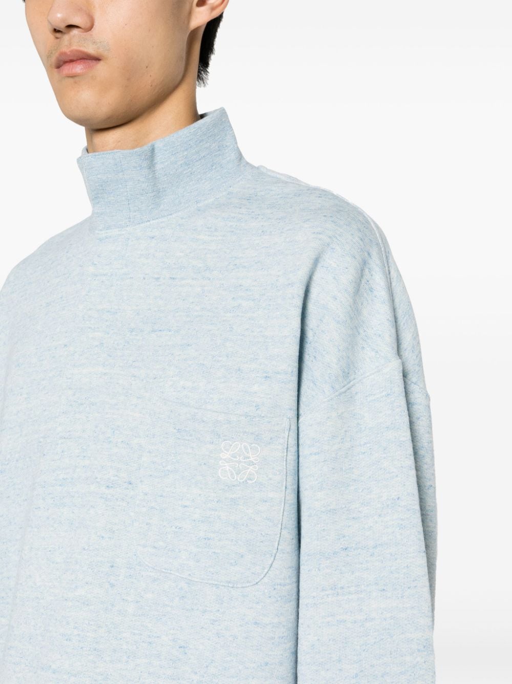 LOEWE Katoenen sweater met borduurwerk Blauw
