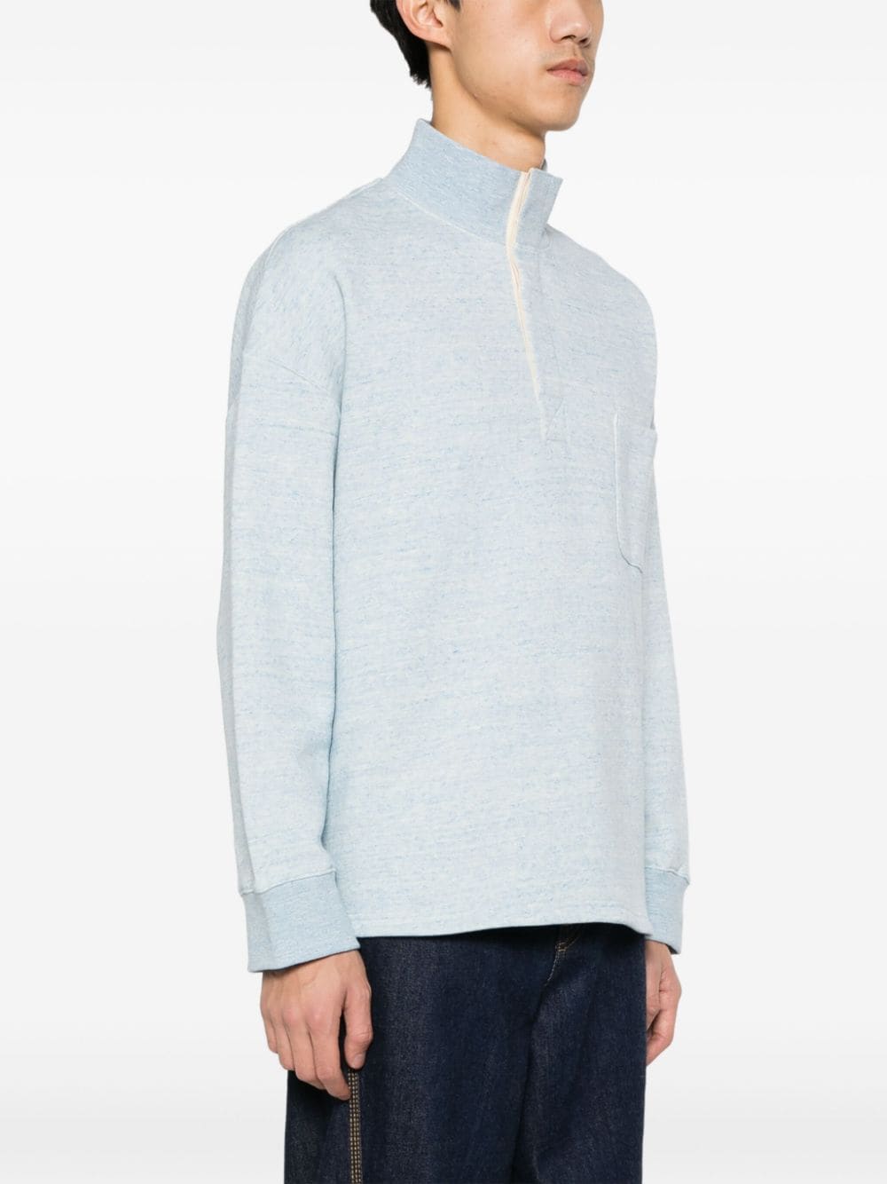 Shop Loewe Anagram-embroidered Cotton Sweathsirt In Blue