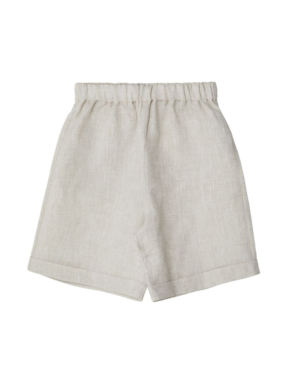 Brunello Cucinelli Kids' Slogan-print Linen Pajama Shorts In Neutrals
