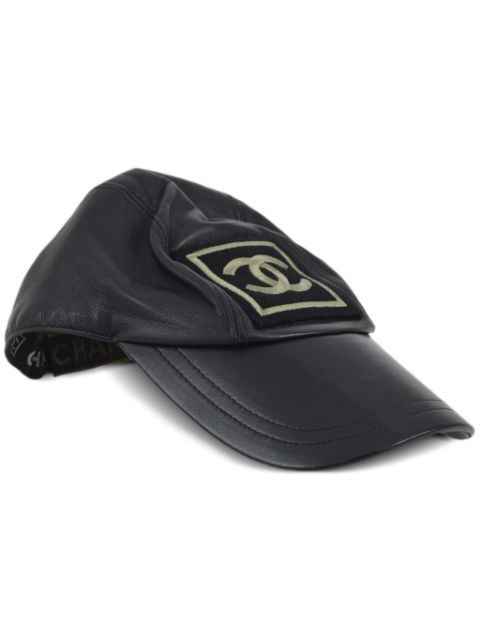 HOT SALE CHANEL 1990-2000s Sport Line leather cap Women