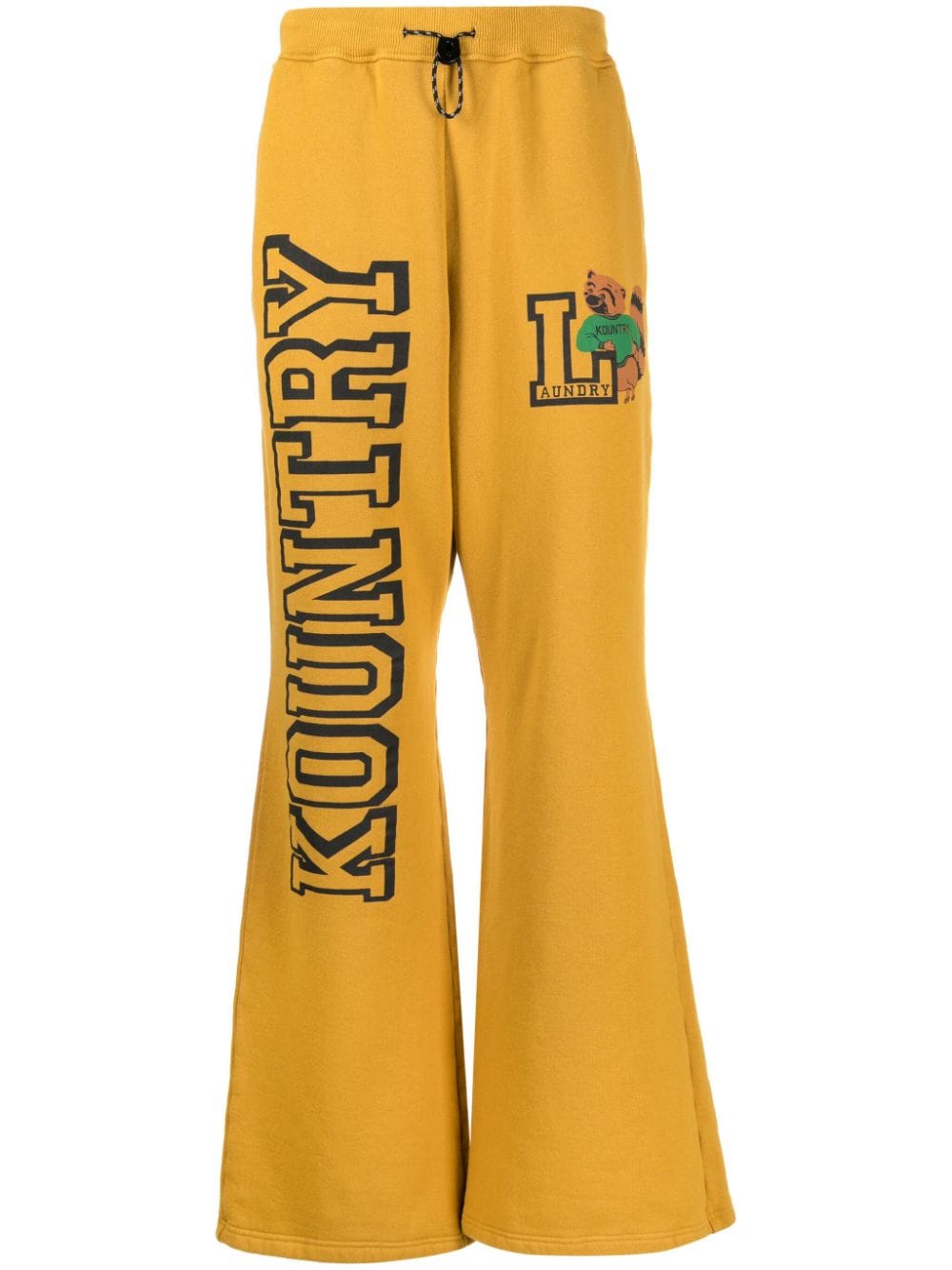 Kapital Kountry Cotton Track Pants In Yellow