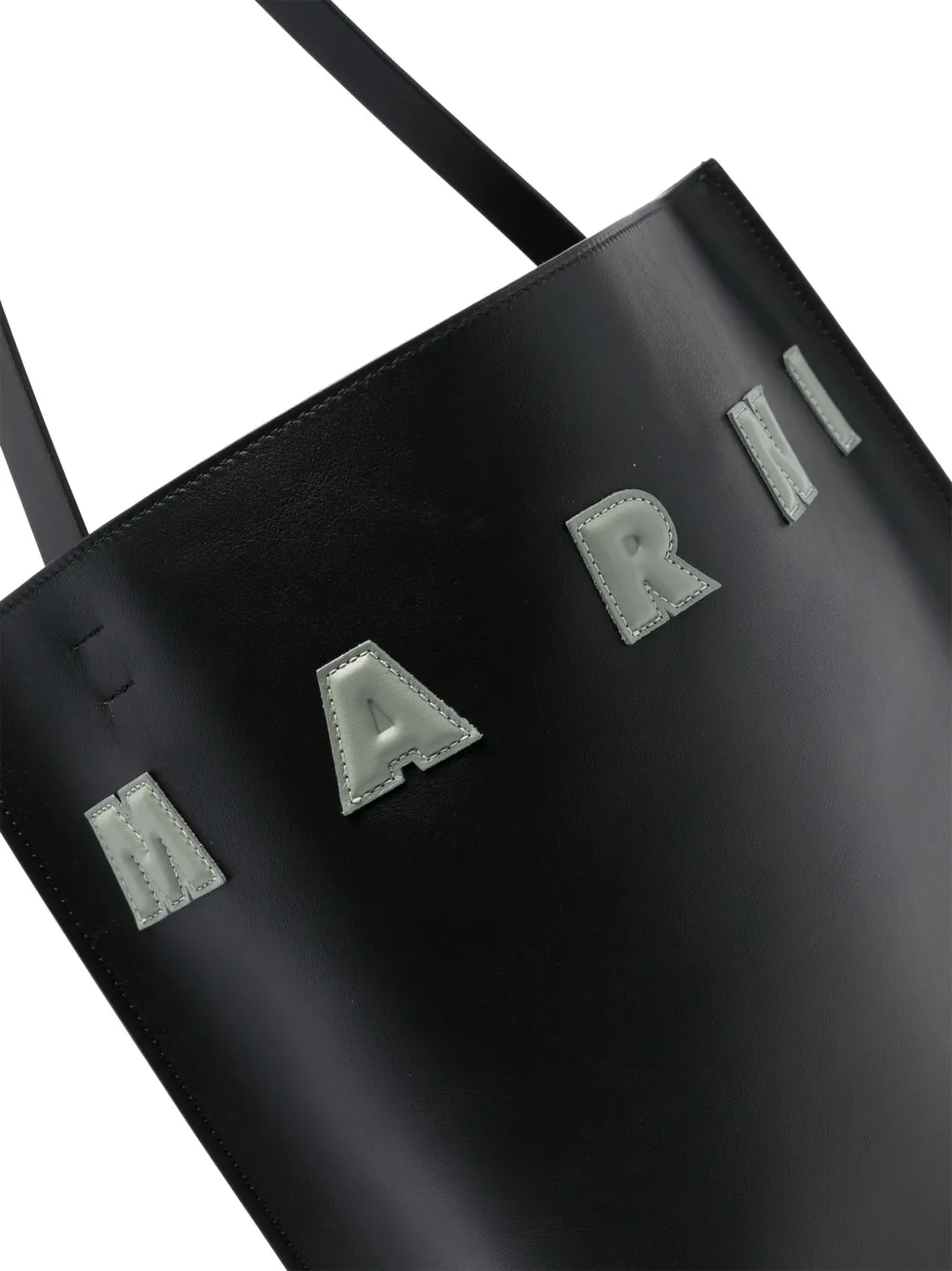 Marni Schoudertas met logo-applicatie Zwart