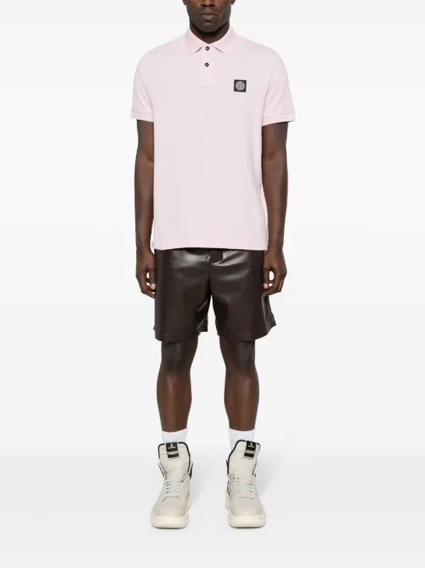 Stone Island Piqué Cotton Polo Shirt | Pink | FARFETCH