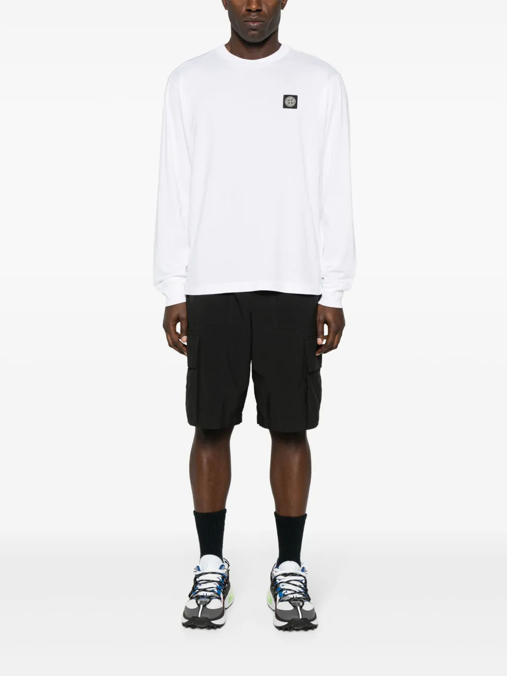 Stone Island logo-patch cotton T-shirt - Wit