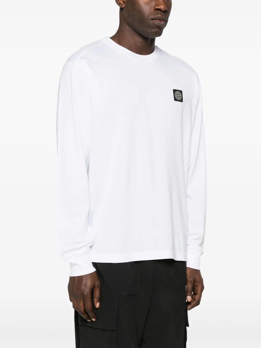 Stone Island Katoenen T-shirt met logopatch Wit