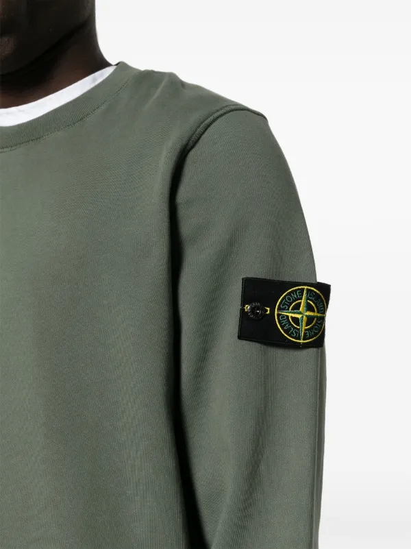 Stone Island logo appliqu Cotton Sweatshirt Farfetch