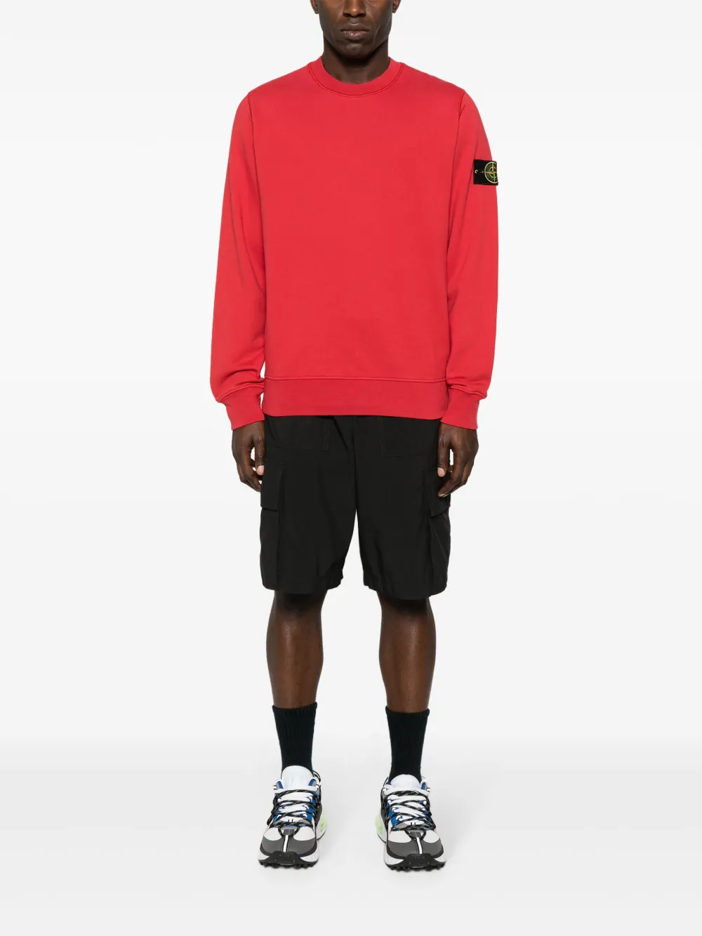 Stone Island Katoenen sweater met Compass-logopatch - Rood