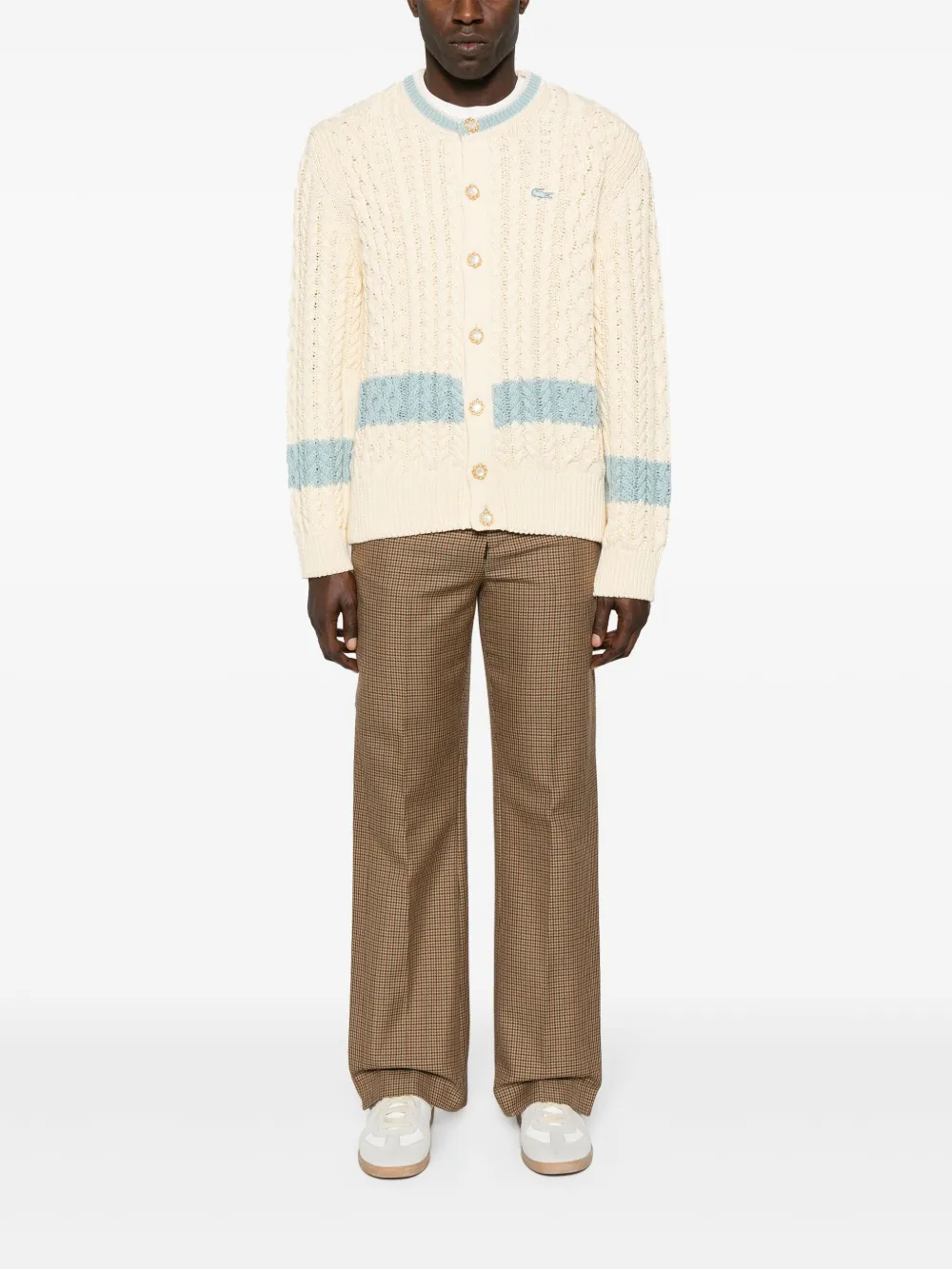 Lacoste x Le Fleur kabelgebreid vest - Beige