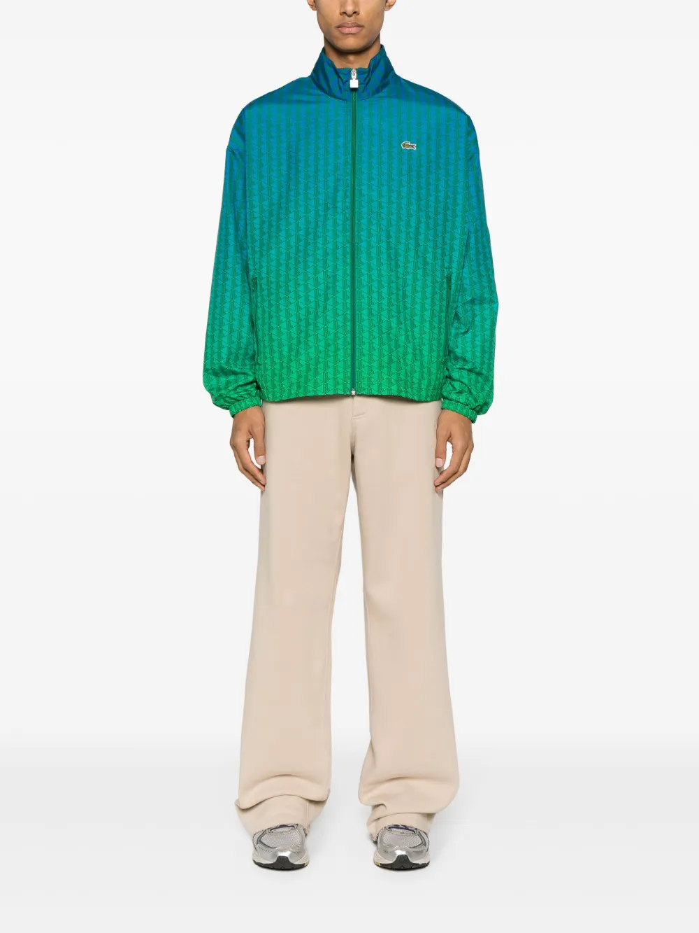 Lacoste Jack met monogramprint en ombré-effect - Blauw