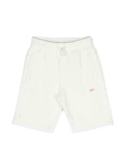 Off-White Kids شورت قطن بطبعة خطوط مائلة