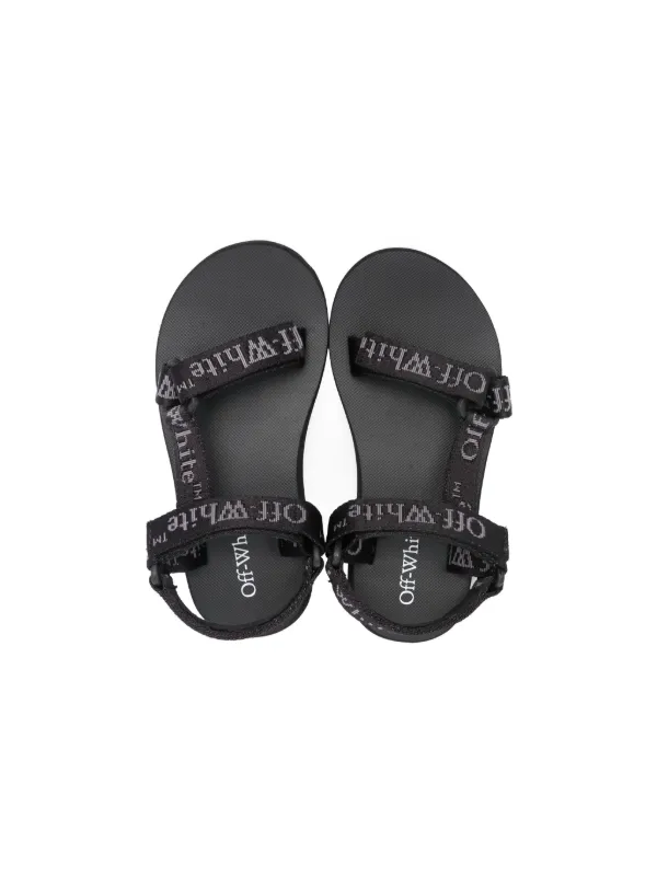 Black off clearance white sandals