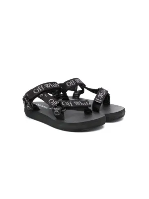 Off white top black flip flops