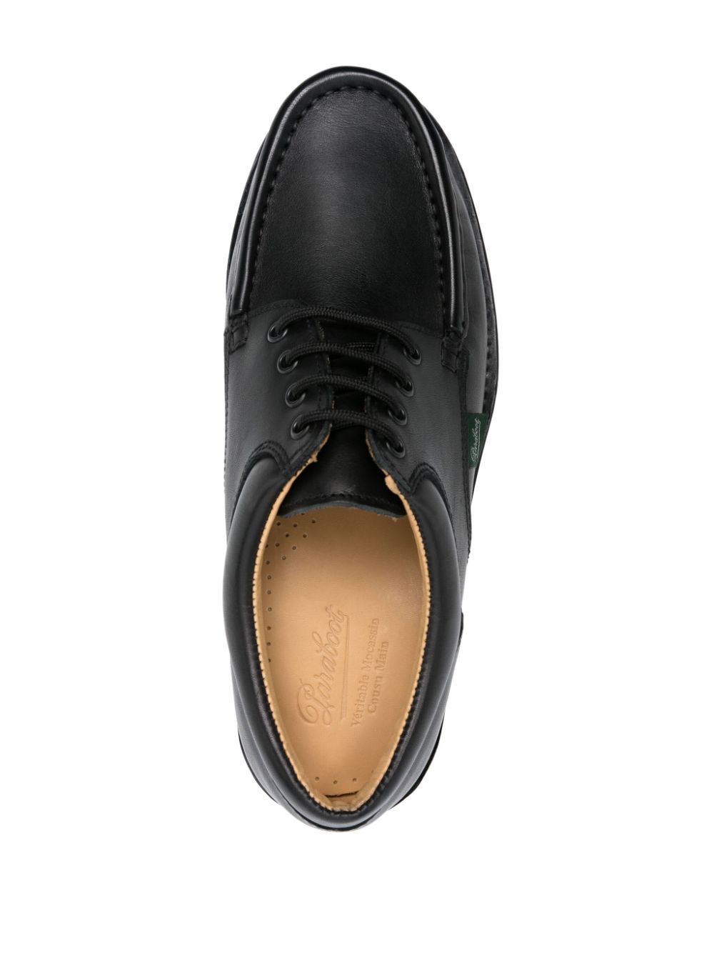 Paraboot Thiers patent leather boat shoes Black