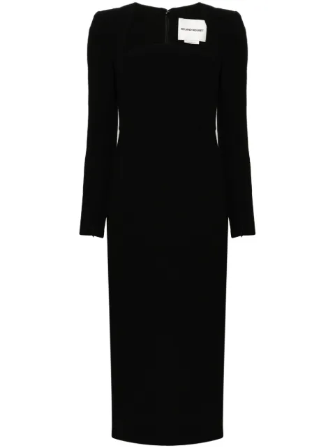 Roland Mouret curved-neckline wool midi dress