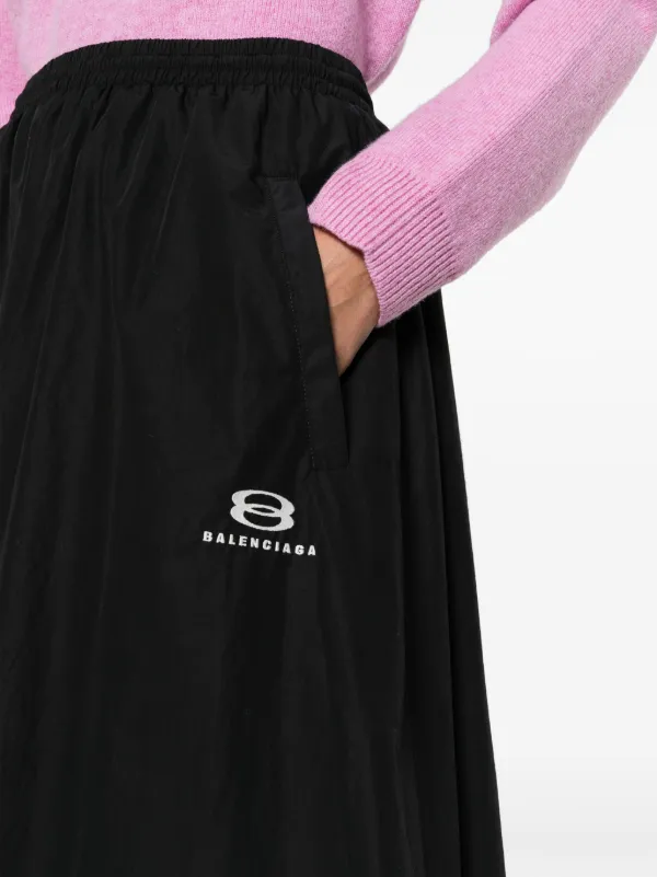 Balenciaga logo-embroidered Maxi Skirt | Black | FARFETCH JO