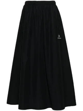 BALENCIAGA Tracksuit Skirt ロゴ フレアスカート Balenciaga logo-embroidered Maxi Skirt | Black | FARFETCH JO